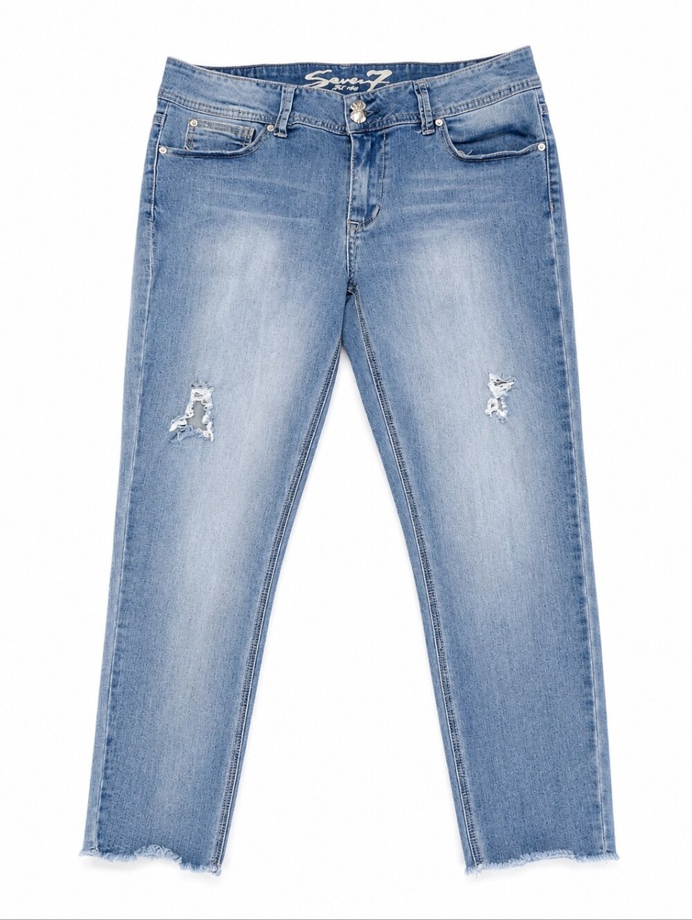 Seven7 Skinny Deconstructed Cropped Jeans Size 14